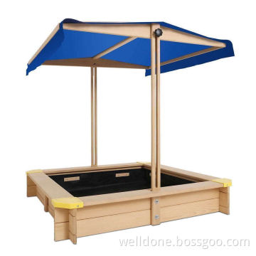 wood sandpit with canopy
